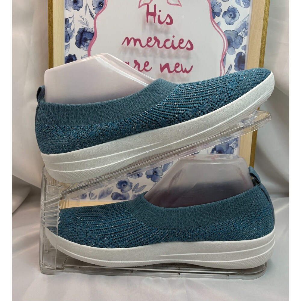 FitFlop Uberknit Ballerina deep teal / blue-greenSlip-On Flats Women’s 9